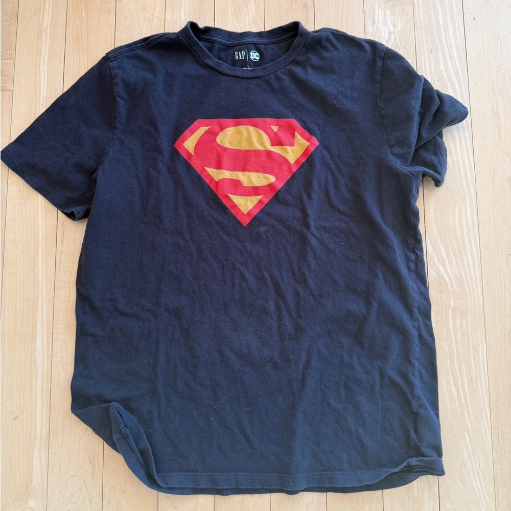 Basic Black Tee with Superman Logo